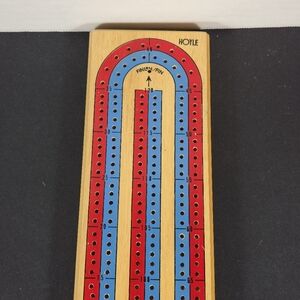 Vintage Hoyle Cribbage Board Red and Blue Crib Cards